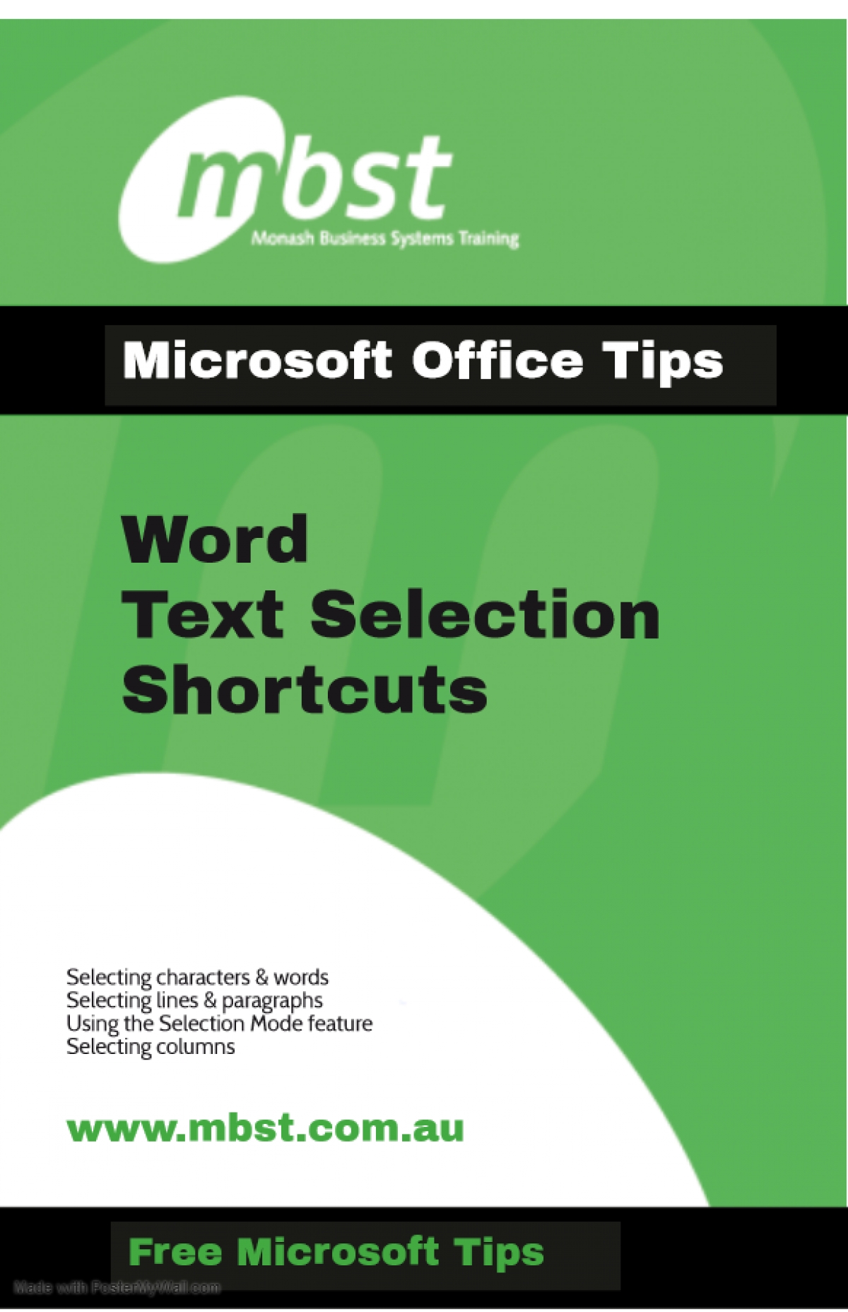 Word Text Selection Shortcuts
